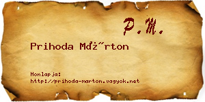 Prihoda Márton névjegykártya